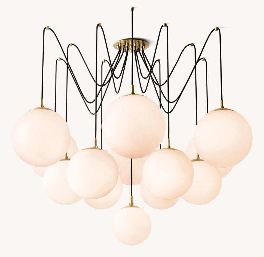 Elegant Cirque Suspended Chandelier - Modern Crystal Ceiling Light Fixture for Dining Room, Bedroom & Living Room Decor