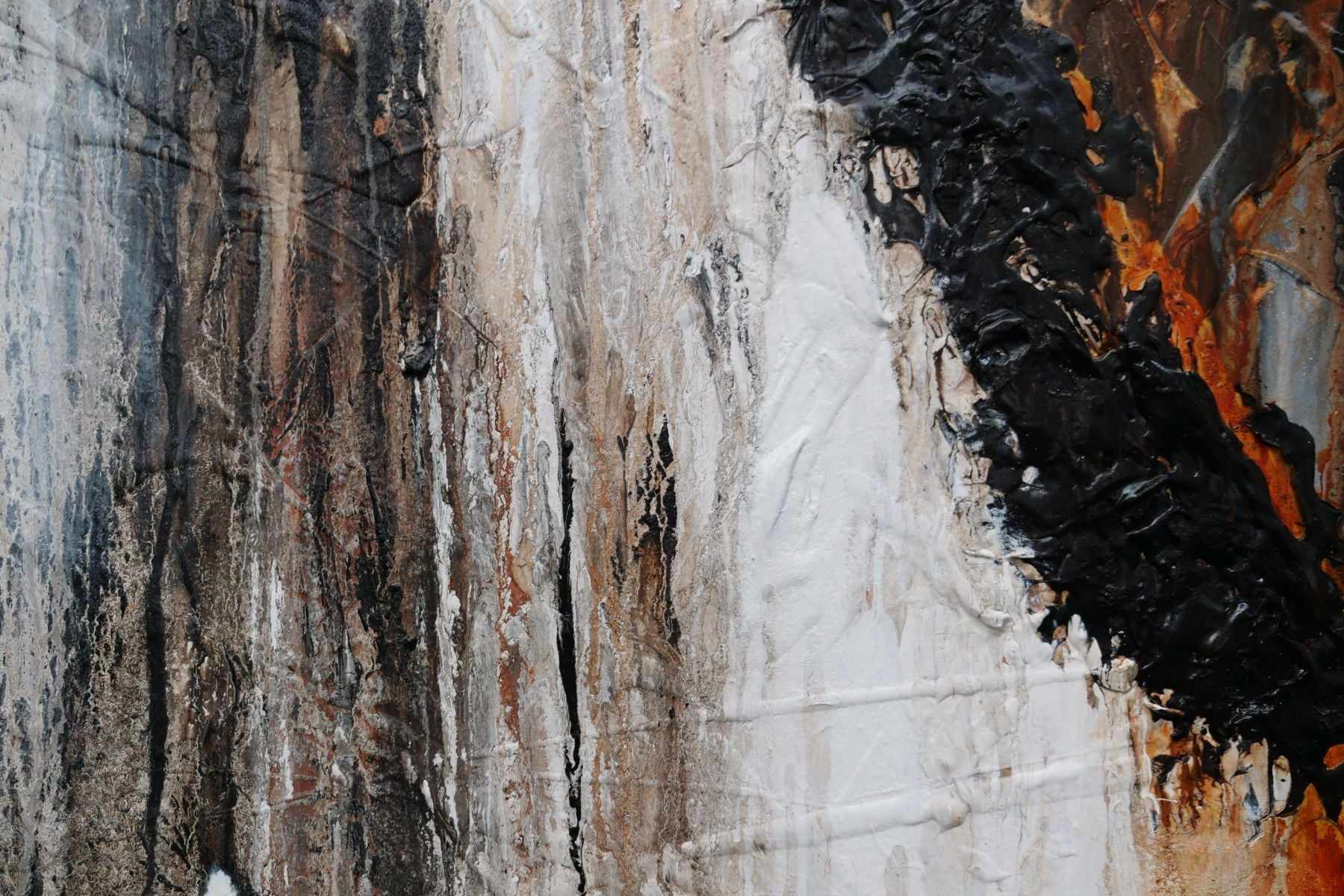 Ghost Gum 140cm x 180cm Rust Oxide Black Textured Abstract Canvas Art Painting - Modern Wall Decor for Living Room, Bedroom, Office