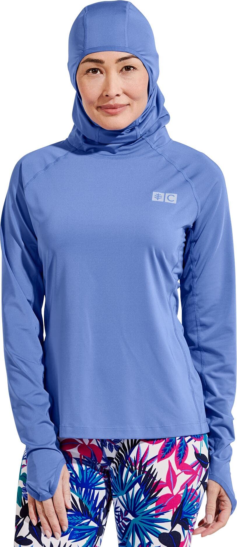 Coolibar UPF 50+ Women's Paros Sailing Hoodie - Sun Protective Long Sleeve Shirt for Outdoor Activities, Beach, Boating & Hiking | Lightweight UV Protection Clothing