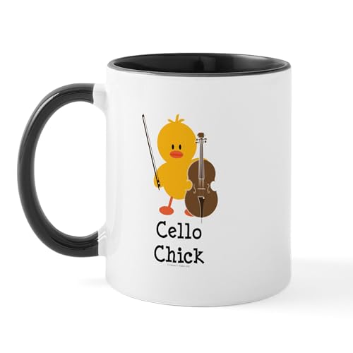 White/Black Inside - Cello Chick Mug