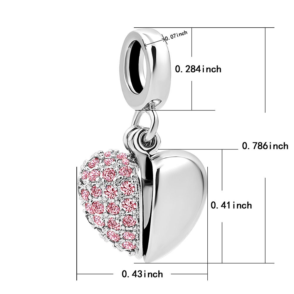 Love Heart Charm Bead for Bracelets & Necklaces - Romantic Gift Idea