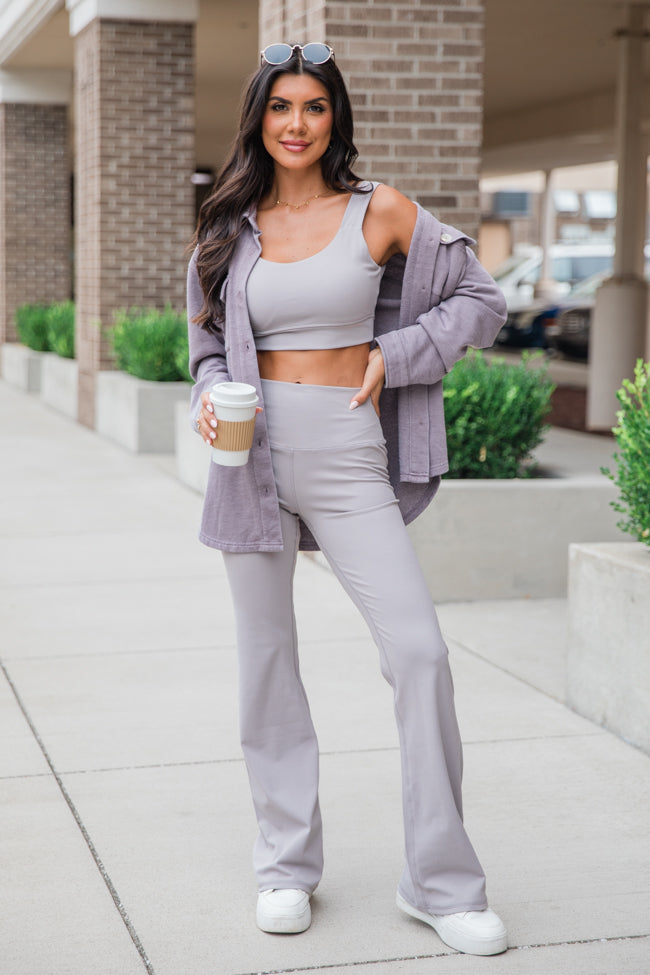 Learn As You Go Taupe Acid Wash Knit Shacket - Cozy Overshirt for Women | Perfect for Fall Layering, Casual Outfits & Outdoor Adventures