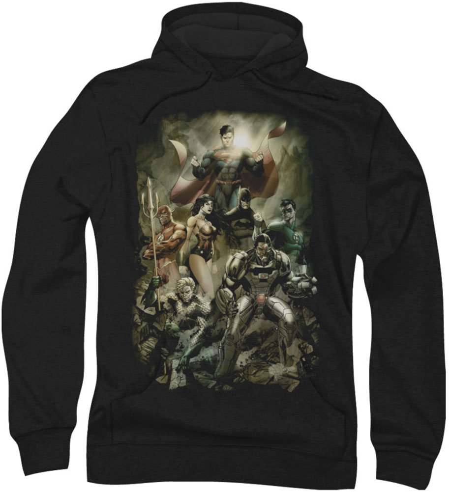 Justice League The Aftermath Hoodie for Men - Superhero Graphic Pullover Sweatshirt - Perfect for Cosplay, Casual Wear & Gifts