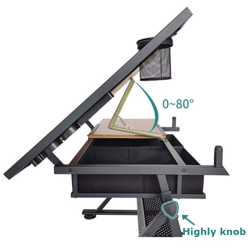 Adjustable Folding Drafting Table - Portable Art Drawing Desk with Tilting Workstation for Artists, Architects & Students | Perfect for Sketching, Crafting & Design Projects at Home or Studio
