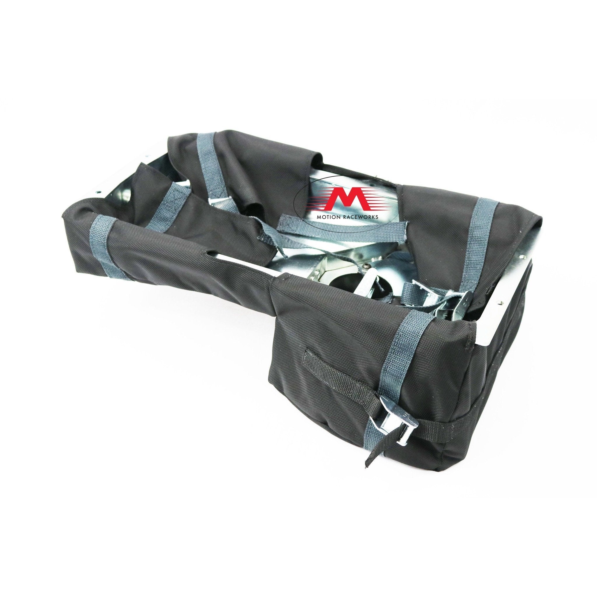 Motion Raceworks 5.0L Coyote Engine Diaper - NHRA & IHRA Approved Oil Pan Safety Containment (Fits Moroso 20571/20577 Pans, Motor Mount Compatible w/Cutouts) - Drag Racing, Track Protection & High-Performance Engine Safety