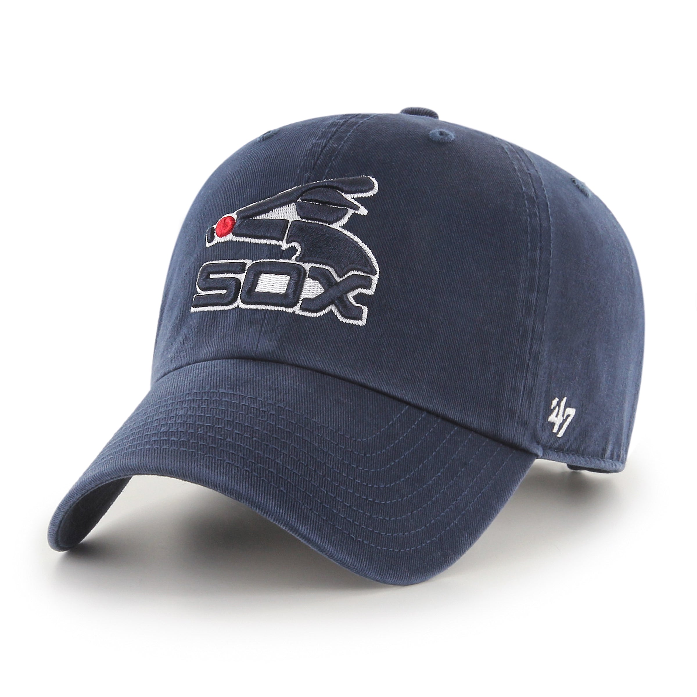 47 Brand Chicago White Sox Cooperstown Cleanup Adjustable Baseball Cap - Navy Blue - Perfect for Games, Tailgating & Everyday Wear