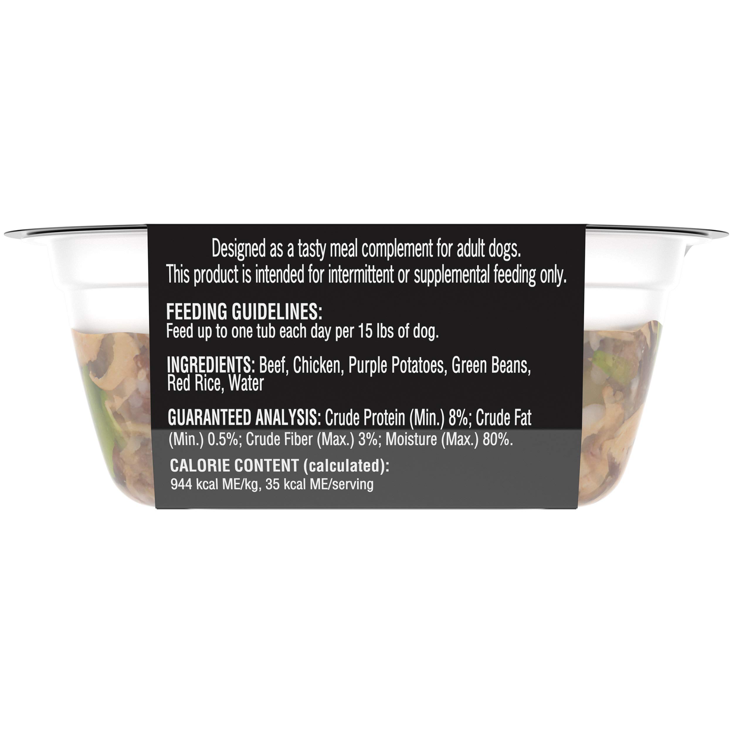 CESAR SIMPLY CRAFTED Adult Soft Wet Dog Food Meal Topper - Beef & Chicken Recipe with Purple Potatoes, Green Beans & Red Rice - 1.3 oz Tubs (Pack of 10) - Perfect for Picky Eaters & Senior Dogs