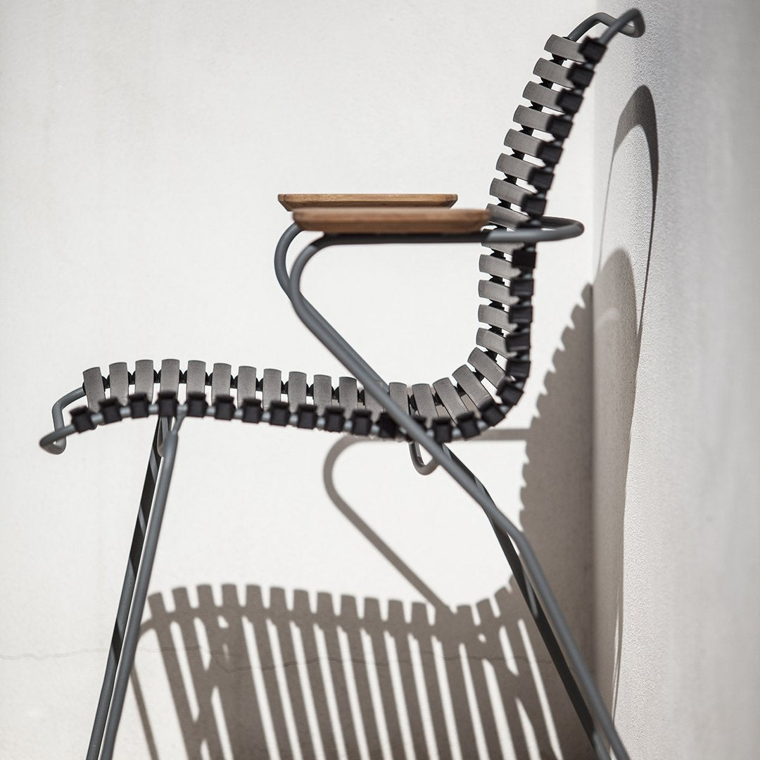 Click Outdoor Dining Chair with Armrests - Patio, Garden, Poolside & Backyard Seating - Weather-Resistant & Comfortable
