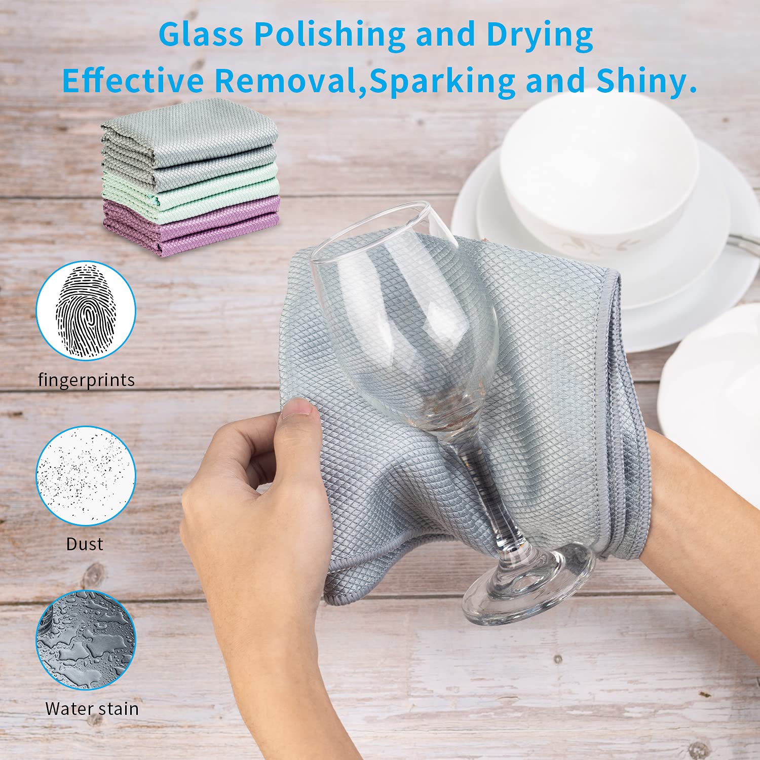 Premium Nanoscale Microfiber Cleaning Cloths - 6 Pack Streak-Free Glass & Surface Cleaning Towels for Windows, Car Mirrors, Windshields - Ultra Soft Lint-Free Polishing Cloths for Home, Office & Auto Care (Green)