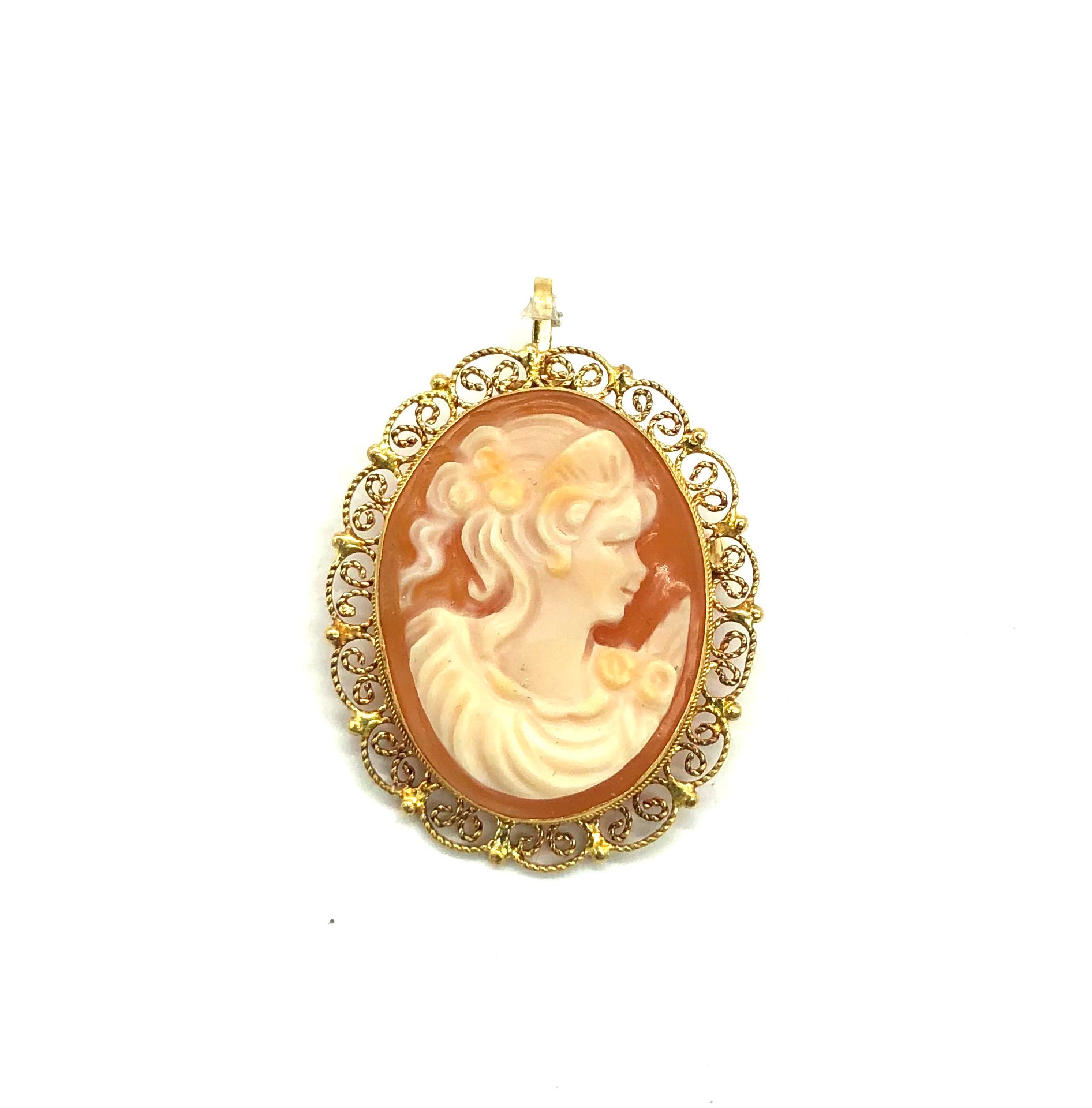 Antique Filigree Framed Cameo Pendant & Brooch Pin - Vintage Jewelry for Women, Perfect for Weddings, Parties & Special Occasions