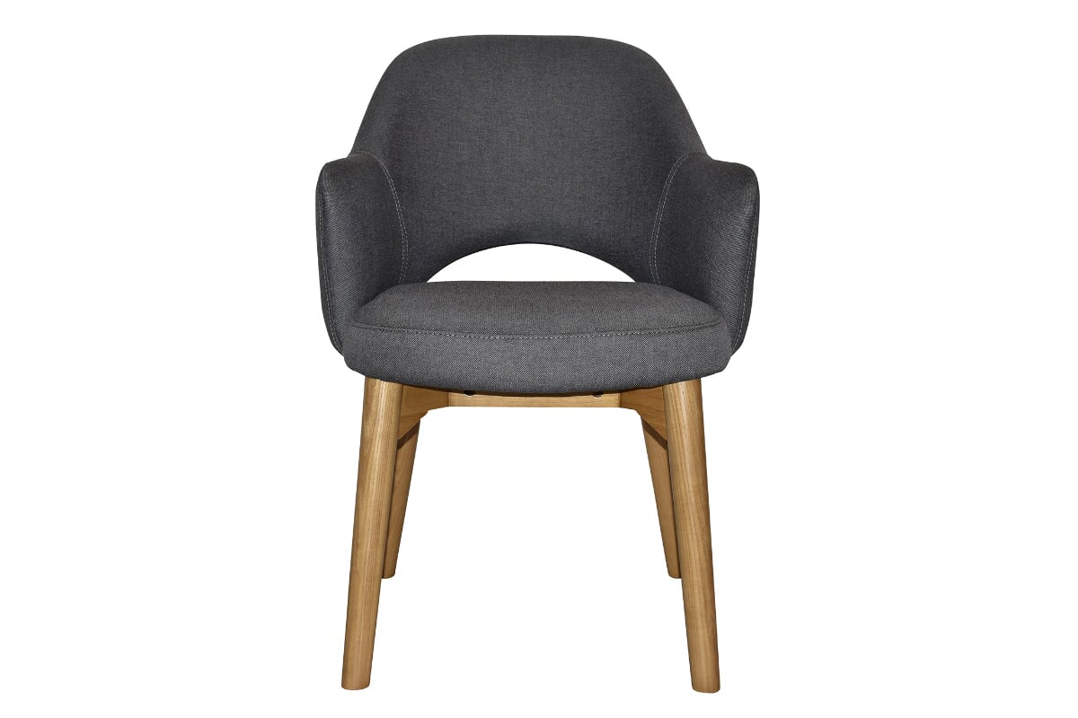 EZ Hospitality Cairo Indoor Armchair with Light Oak Timber Base - 4-Leg Modern Dining Chair for Living Room, Bedroom & Office