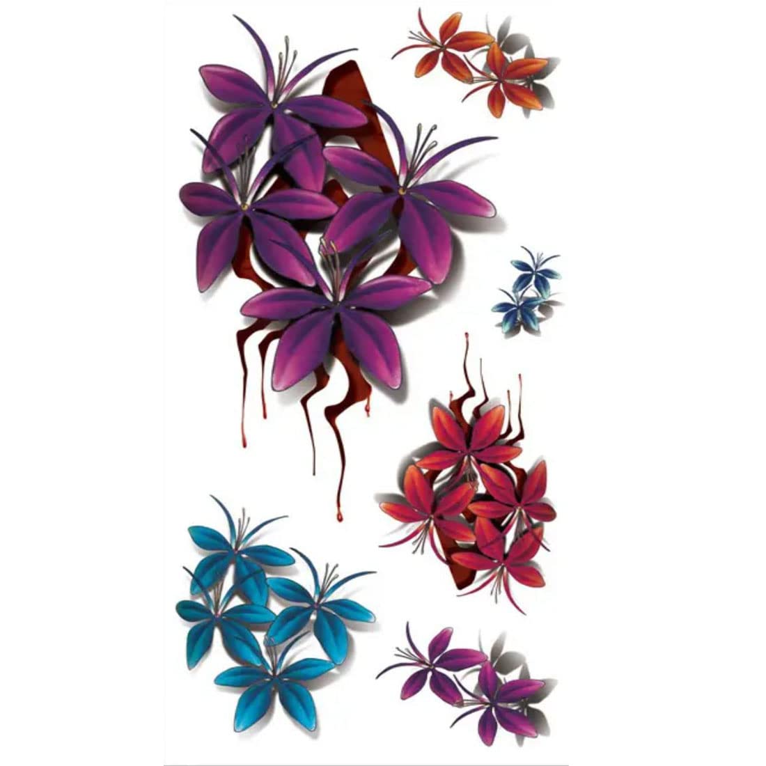 Waterproof Temporary Tattoos for Men & Women - Frangipani Flower Design, Long Lasting Fake Body Art | Perfect for Parties, Festivals, Beach Vacations and Body Decorations
