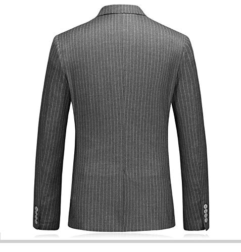 Men's 3-Piece Pinstripe Suit Set - Single Button Tuxedo Jacket with Matching Pants & Vest | Formal Business Attire, Wedding & Special Occasion Outfit