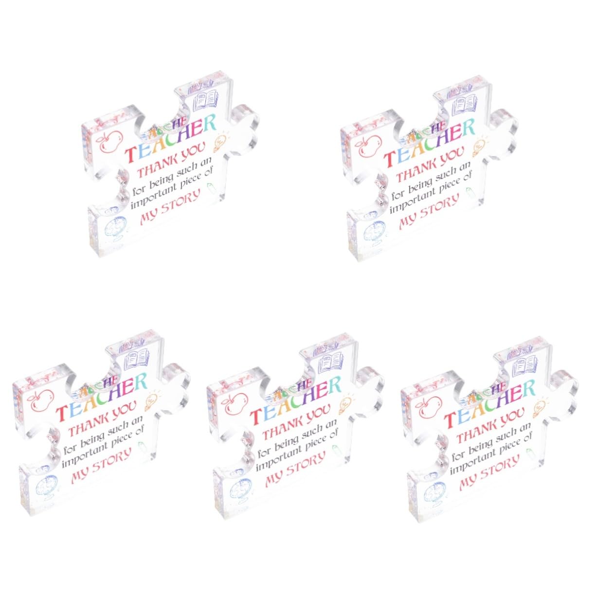 LALAFINA Colorful Thank You Puzzle Plaque - Acrylic Teacher Appreciation Gift for Classroom, Office, or Home Decor