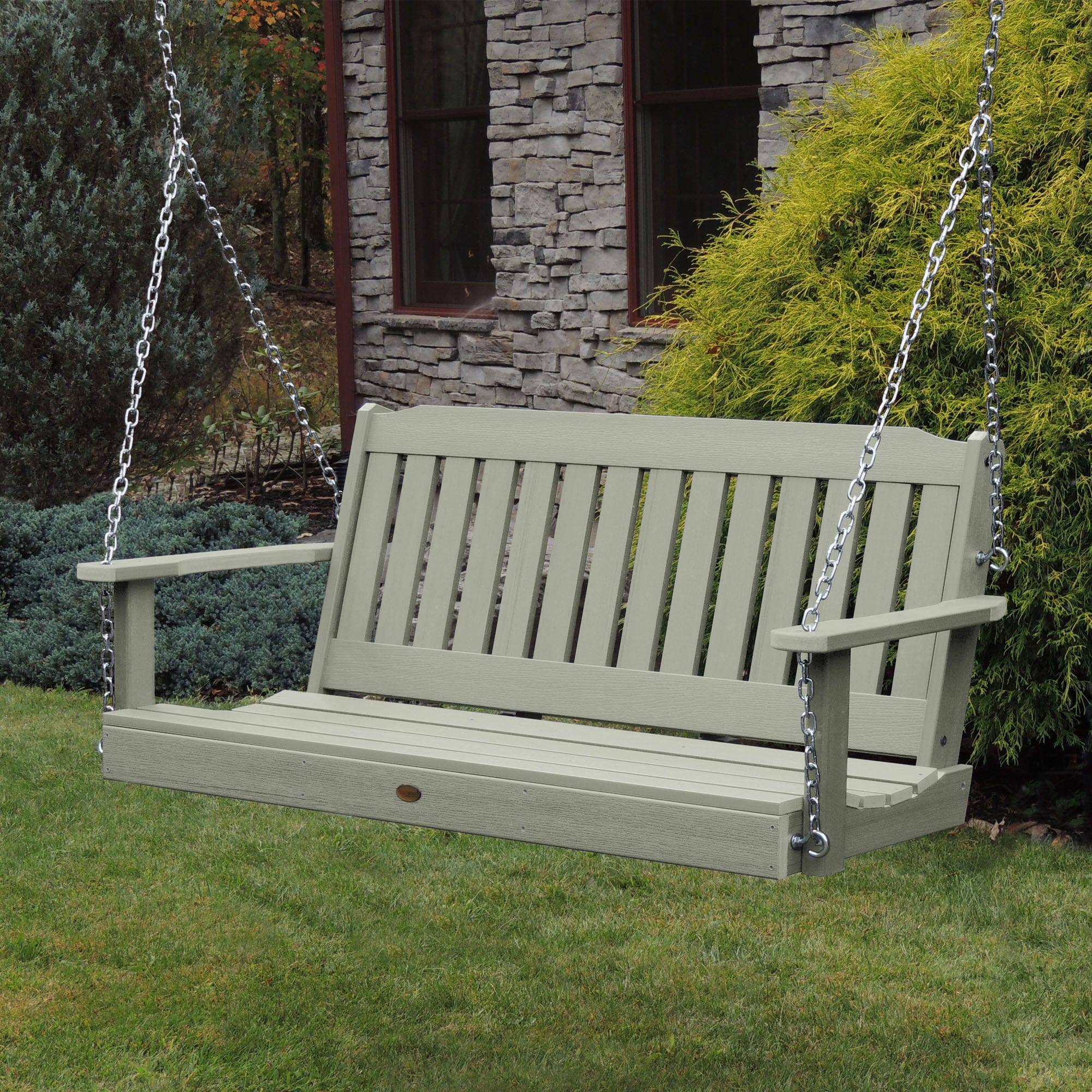 5ft Lehigh Porch Swing - Heavy Duty Outdoor Hanging Bench for Garden, Patio, Deck - Perfect for Relaxing & Lounging in Backyard, Front Porch or Balcony