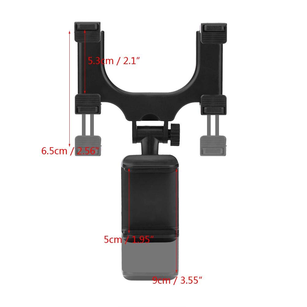 Universal Rear View Mirror Phone Mount - Hands-Free Car Accessory for GPS Navigation & Safe Driving | Perfect for Uber, Lyft & Road Trips