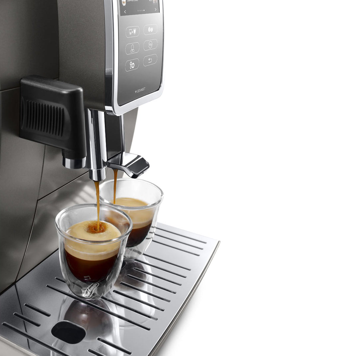 DeLonghi Dinamica Plus Titanium Connected Automatic Espresso Machine with Milk Frother - ECAM37095T | Perfect for Home Baristas & Coffee Lovers | Brew Lattes, Cappuccinos & Espresso Drinks