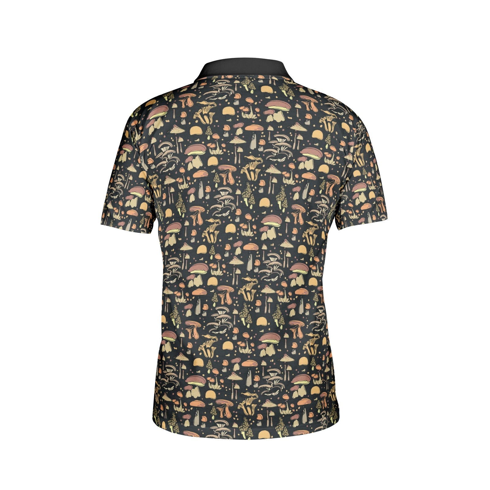 Men's Mushroom Print Polo Shirt - Stylish All Over Printed Casual Shirt for Summer Outfits, Golf, and Outdoor Activities