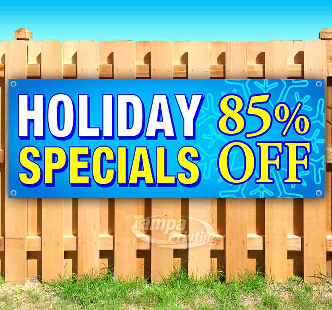 13 oz Heavy-Duty Vinyl Holiday Banner with Metal Grommets - Single-Sided Non-Fabric Decoration for Christmas, New Year & Outdoor Party Decor