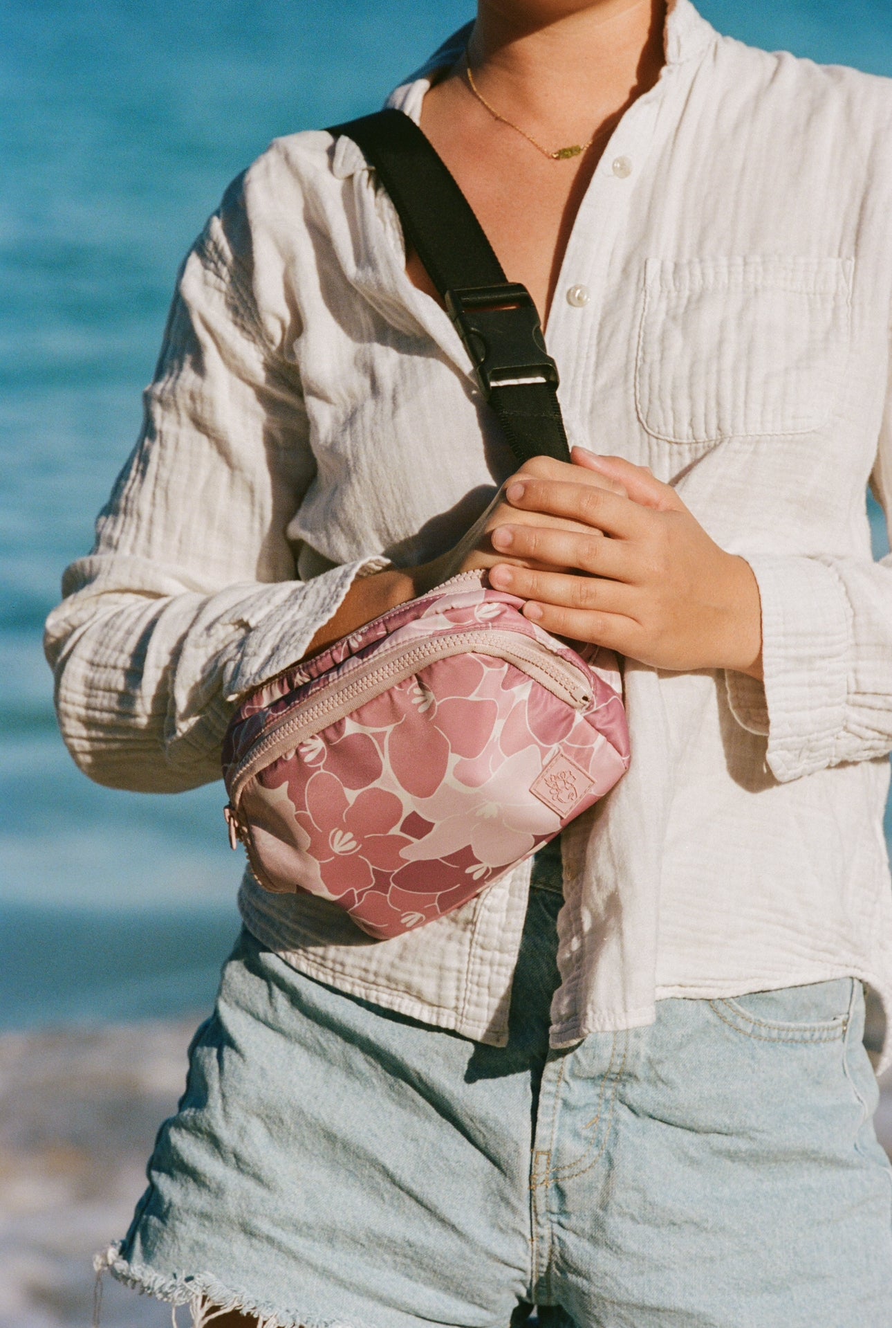 Kahakai Hip Pack - Waterproof Waist Bag for Travel & Hiking - Puakenikeni Dream Design - Perfect for Outdoor Adventures, Festivals & Daily Use