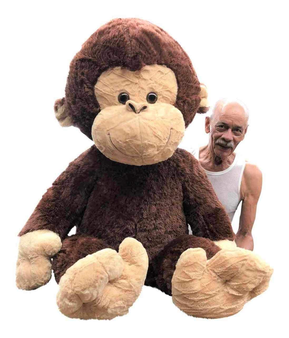 Big Plush Giant Stuffed Monkey Toy - 4-Foot Extra Soft Jumbo Plush Animal (48 Inches/122cm) - Oversized Huggable Ape for Kids & Adults - Perfect for Nursery Decor, Birthday Gifts & Cuddling