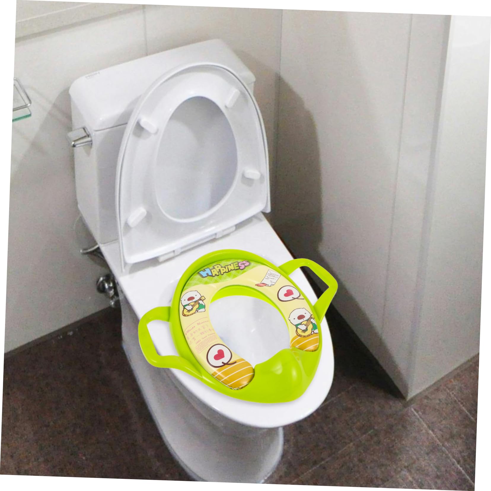 TOYANDONA 2-Pack Kids Toilet Training Seat - Soft PVC Potty Seat Cushion with Lid, Green | Non-Slip Toddler Toilet Seat for Boys & Girls | Perfect for Bathroom Safety & Potty Training