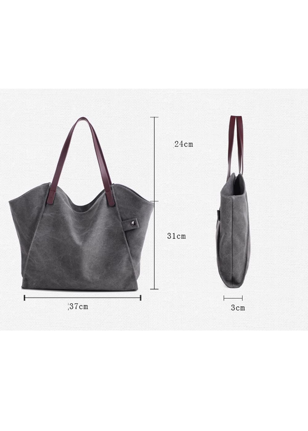 YAQUNICER Women's Large Canvas Tote Bag - Spacious Shoulder Handbag for Shopping, Work, Travel & Daily Use | Durable & Stylish Carryall Purse