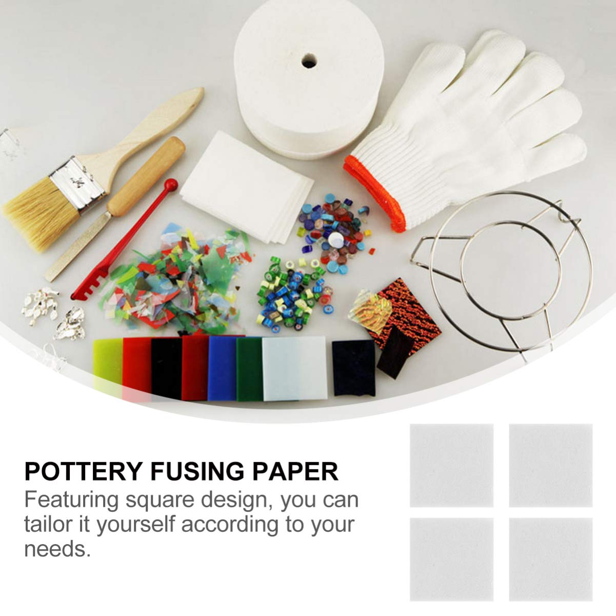30 Sheets High-Temperature Microwave Kiln Paper - Glass Fusing Lining Paper for Pottery, Kiln Stove & Furnace - Square Glass Fusing Insulation Gasket - Perfect for DIY Glass Art, Jewelry Making & Ceramic Projects
