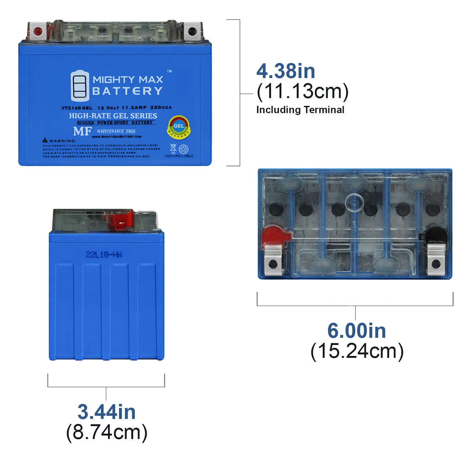 Mighty Max 12V 11.2Ah GEL Rechargeable Battery for Honda CTX1300 Motorcycle (2014 Model) - Perfect for Powersports, Motorcycle Replacement & Backup Power