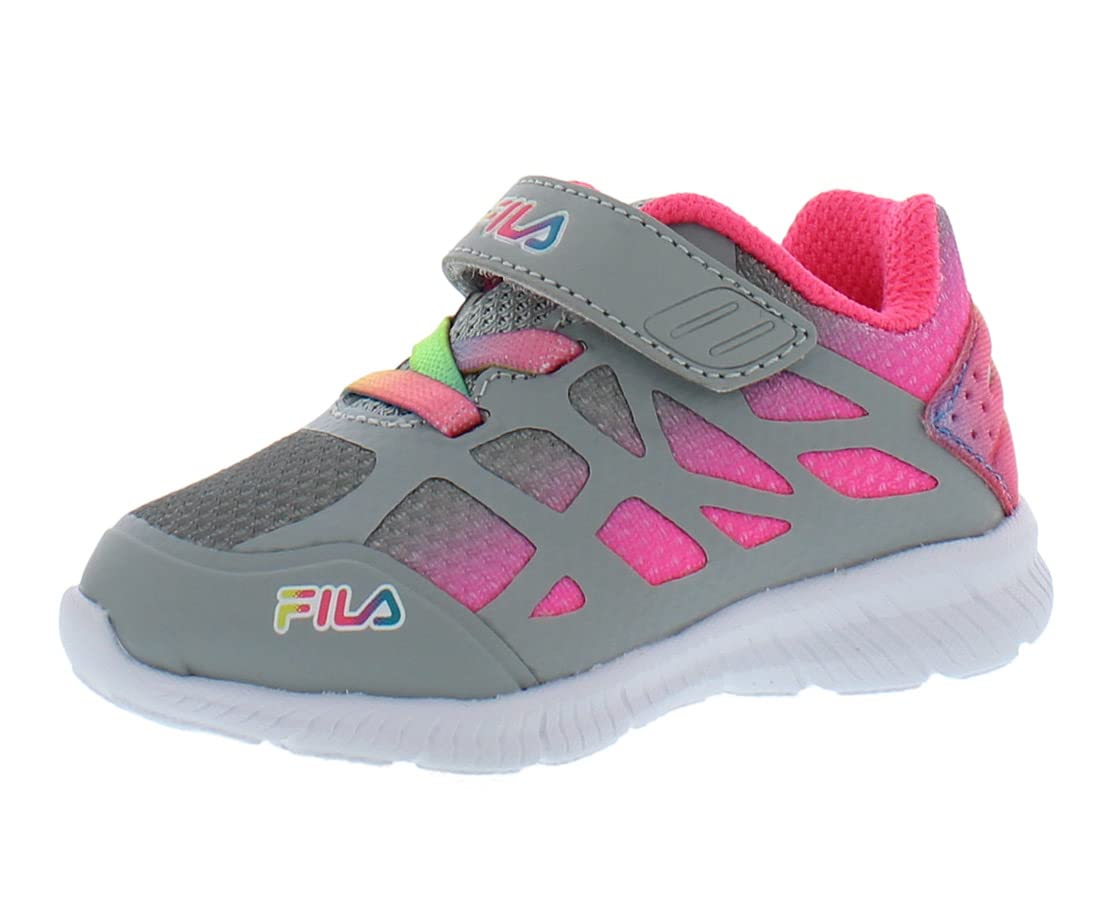 Fila Superstride 2 Strap Baby Girls Shoes Size 9 - Light Grey Walking Shoes for Toddlers, Comfortable & Stylish First Walkers for Outdoor Play & Daily Wear
