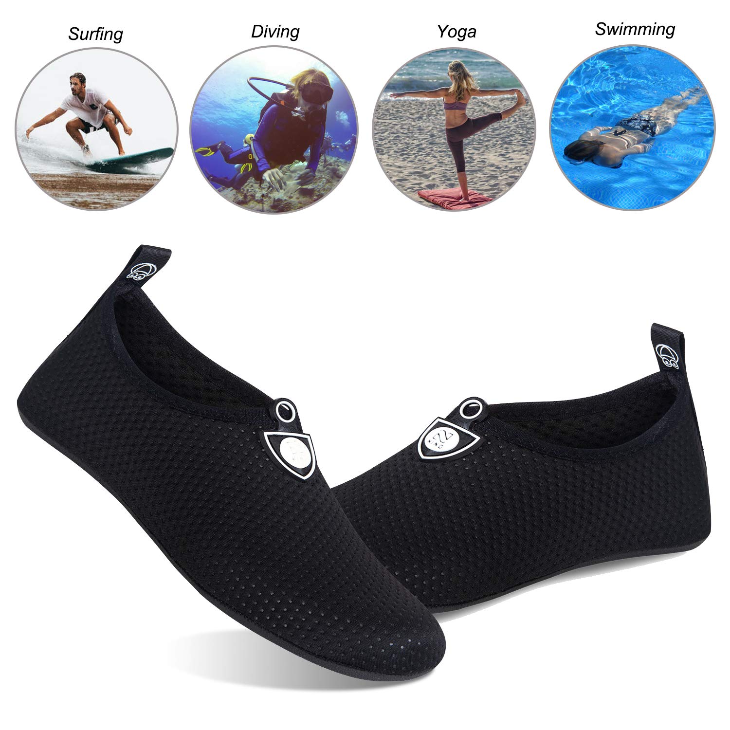WateLves Water Shoes for Women & Men - Barefoot Quick-Dry Aqua Socks for Beach, Swim, Surf, Yoga & Exercise - Lightweight & Breathable with Translucent Soles - Perfect for Water Sports, Pool, and Outdoor Activities