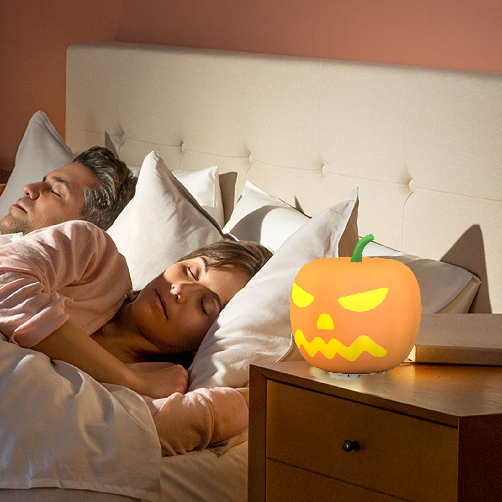 Halloween Themed Silicone Tap Night Light with Motion Sensor - Dimmable Bedside Lamp for Kids & Adults, Perfect for Bedroom Decor, Nursery, Bathroom, and Hallway Nightlight Use