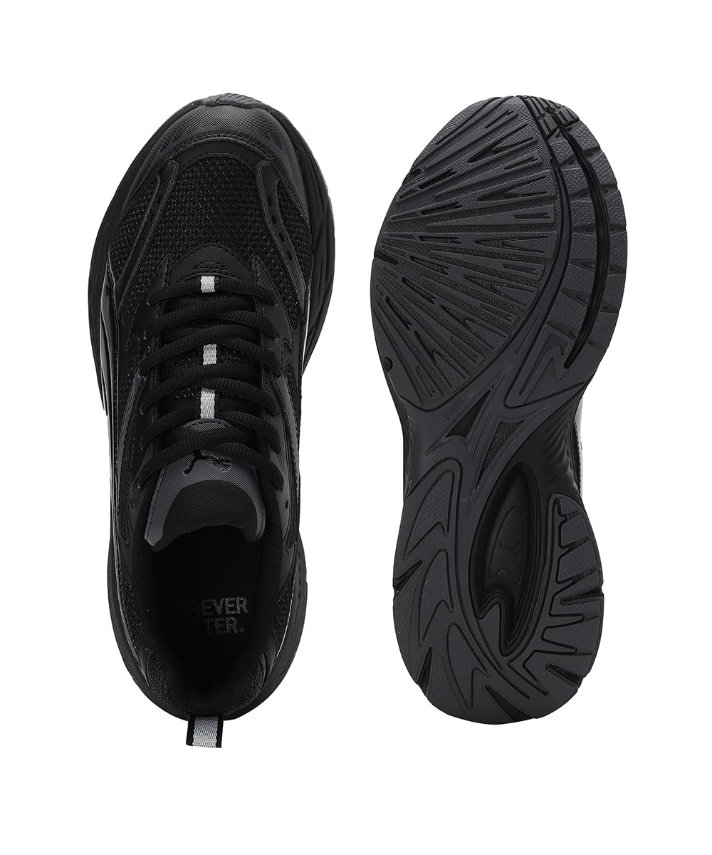 PUMA Morphic Base Black Running Shoes for Men - US 7.5 | Lightweight Comfortable Sneakers for Gym, Workout & Daily Wear