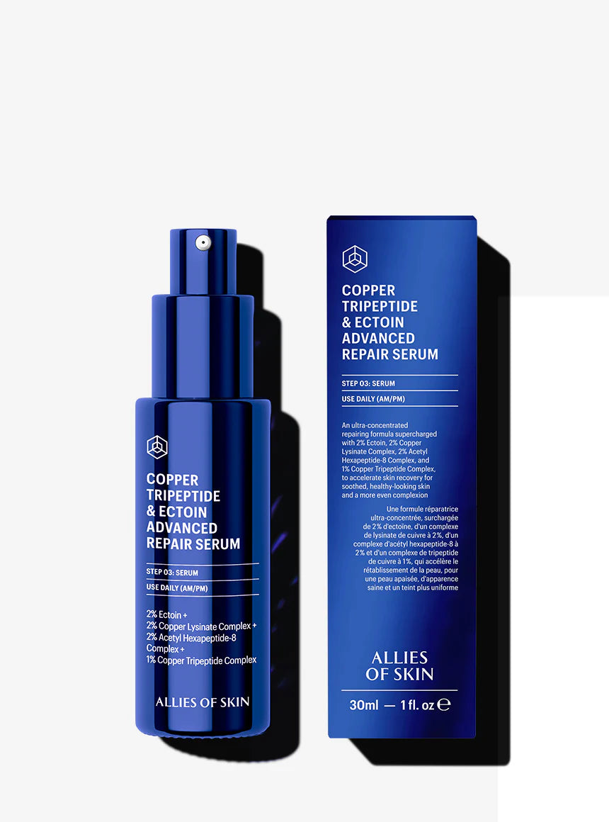 Copper Tripeptide & Ectoin Advanced Repair Serum for Face - Anti-Aging Skin Care Treatment for Wrinkles, Fine Lines & Hydration - Perfect for Night Routine & Post-Procedure Recovery