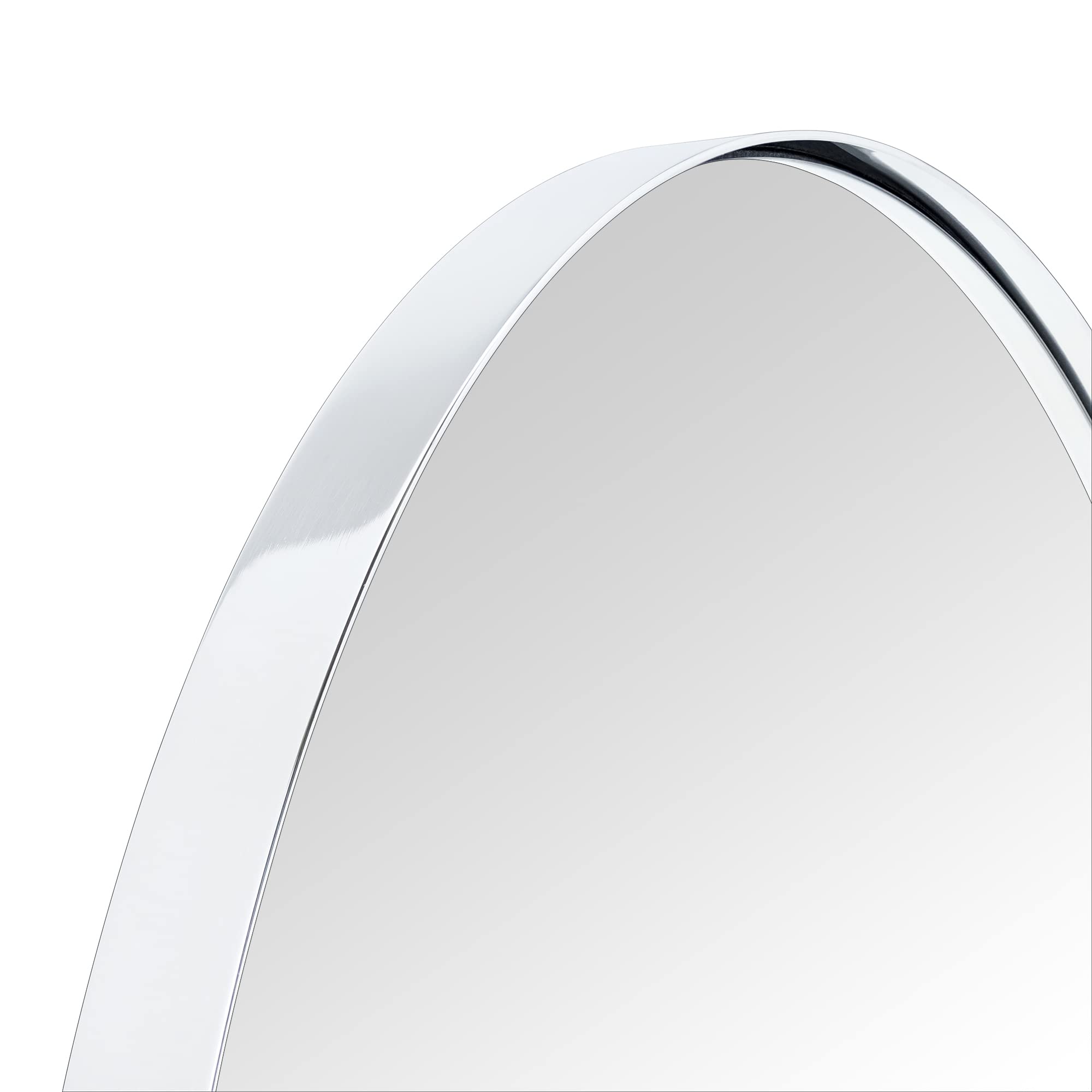 TEHOME 20x40 Inch Chrome Oval Bathroom Mirror - Stainless Steel Metal Framed Pill Shaped Vanity Mirror for Wall Mounting | Perfect for Modern Bathrooms, Powder Rooms & Bedroom Decor