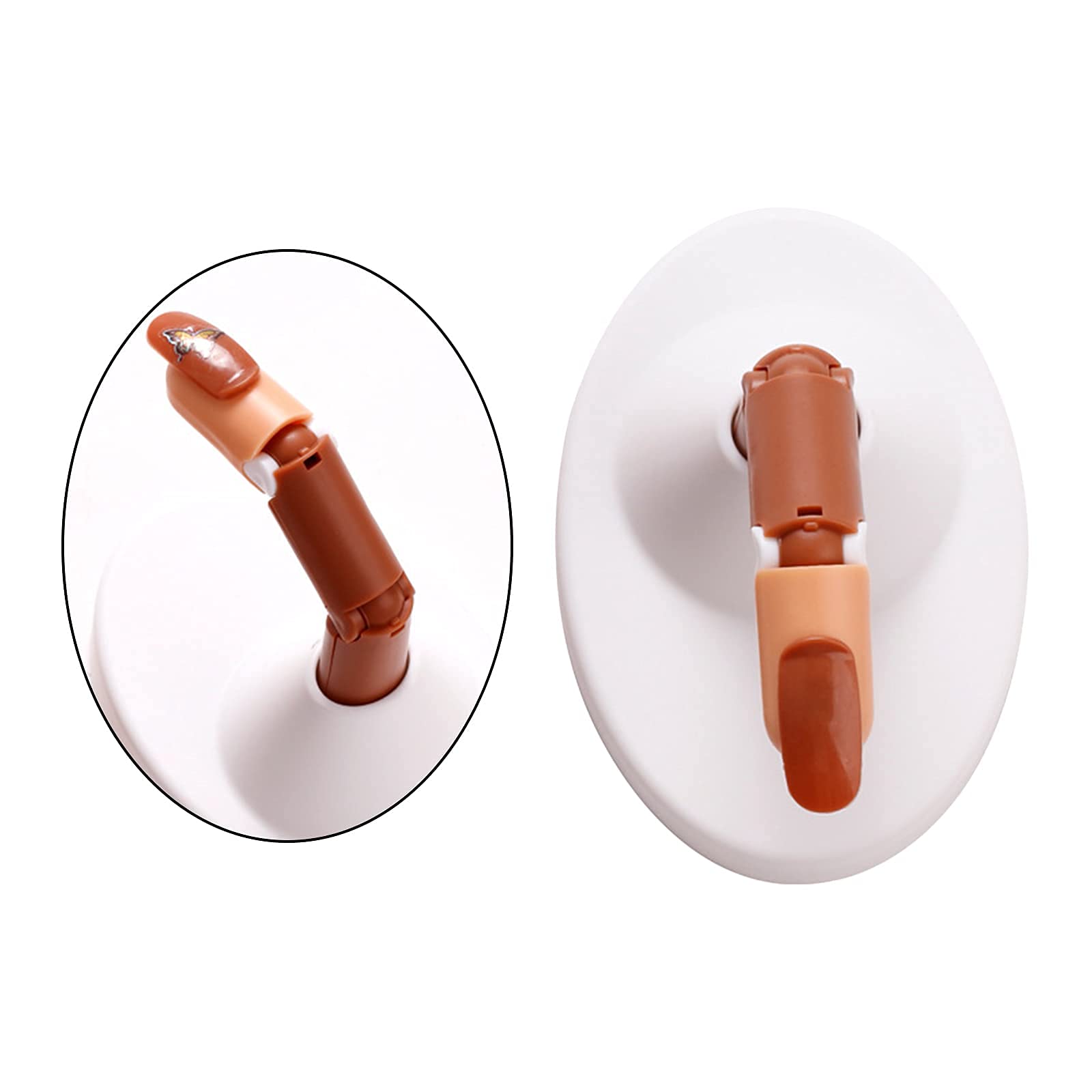 Flexible Acrylic Adjustable Practice Hand for Nail Art Training - Bendable Fake Hand Model for Nail Technicians & Salon Practice (White Base) | Perfect for Nail Art Practice, Manicure Training & Salon Demonstration