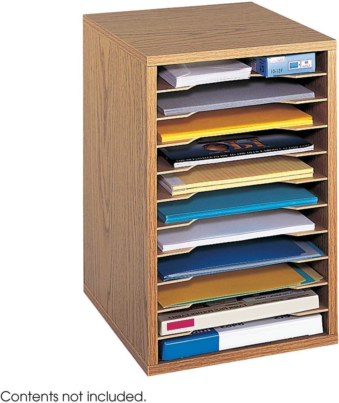 11-Compartment Vertical Desktop File Sorter Organizer [9419] - Perfect for Office, Home, and School Document Storage