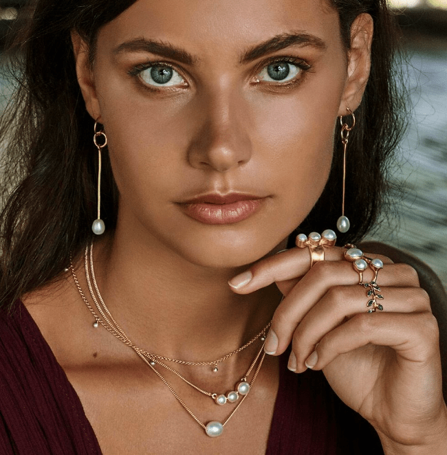 Elegant Fairley Pearl Cascade Necklace – Genuine Pearls, Sterling Silver Chain – Perfect for Weddings, Parties & Special Occasions