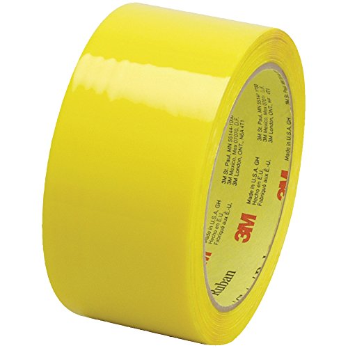 3M 373 Carton Sealing Tape - 2.5 Mil Thick, 2 Inch x 55 Yards, Yellow Packing Tape - 6 Rolls per Case (3M Stock# 7000123637) - Ideal for Shipping Boxes, Moving & Warehouse Packaging