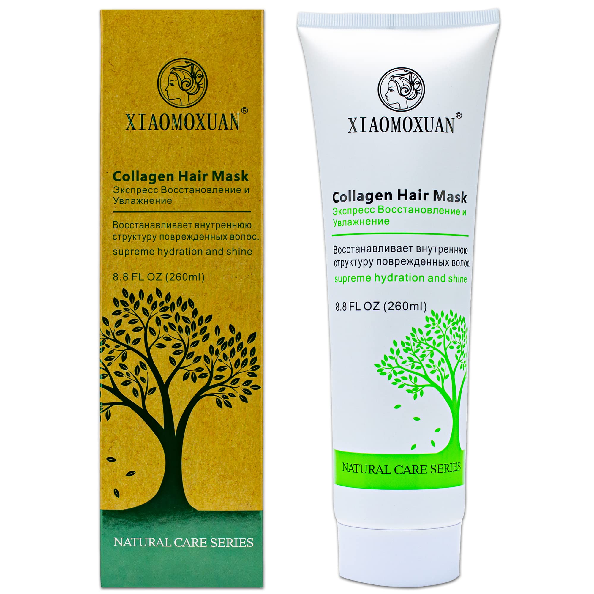 Xiaomoxuan Tea Tree Hair Mask & Collagen Shampoo Conditioner Set - Sulfate Free for Frizzy Hair Care | Deep Hydration & Repair for Dry, Damaged Hair - Perfect for Home Spa & Salon Treatments