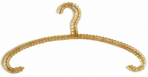 Elegant Beaded Wooden Hangers with Amber Accents - Premium Closet Organizers for Dresses, Suits & Delicate Clothing (Set of 6) - Perfect for Walk-In Closets, Boutique Displays & Wedding Dress Storage