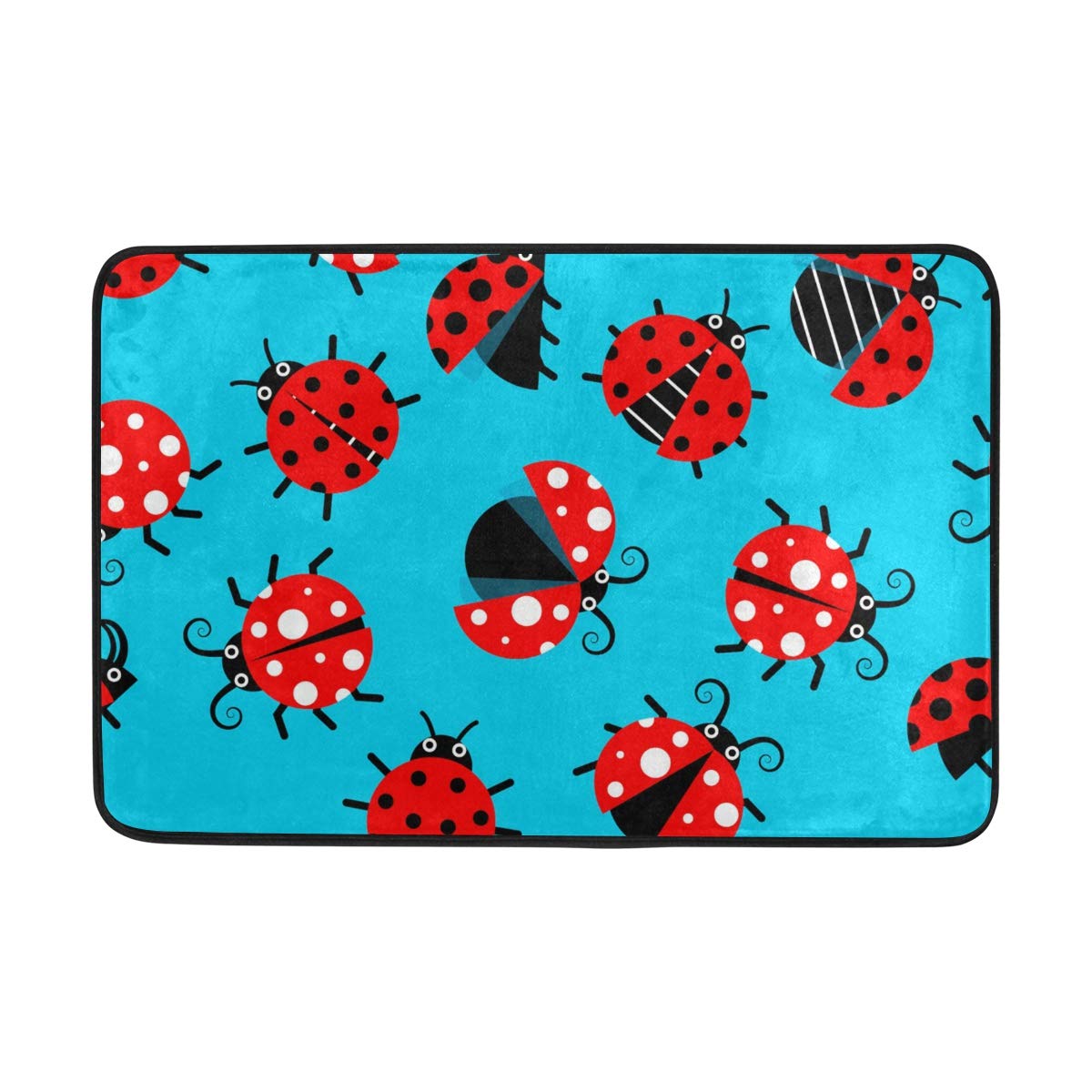 Non-Slip Ladybug Welcome Doormat - Modern Indoor Entrance Rug for Front Door, Living Room, Bathroom & Toilet - Perfect for Home Decor & Housewarming Gifts