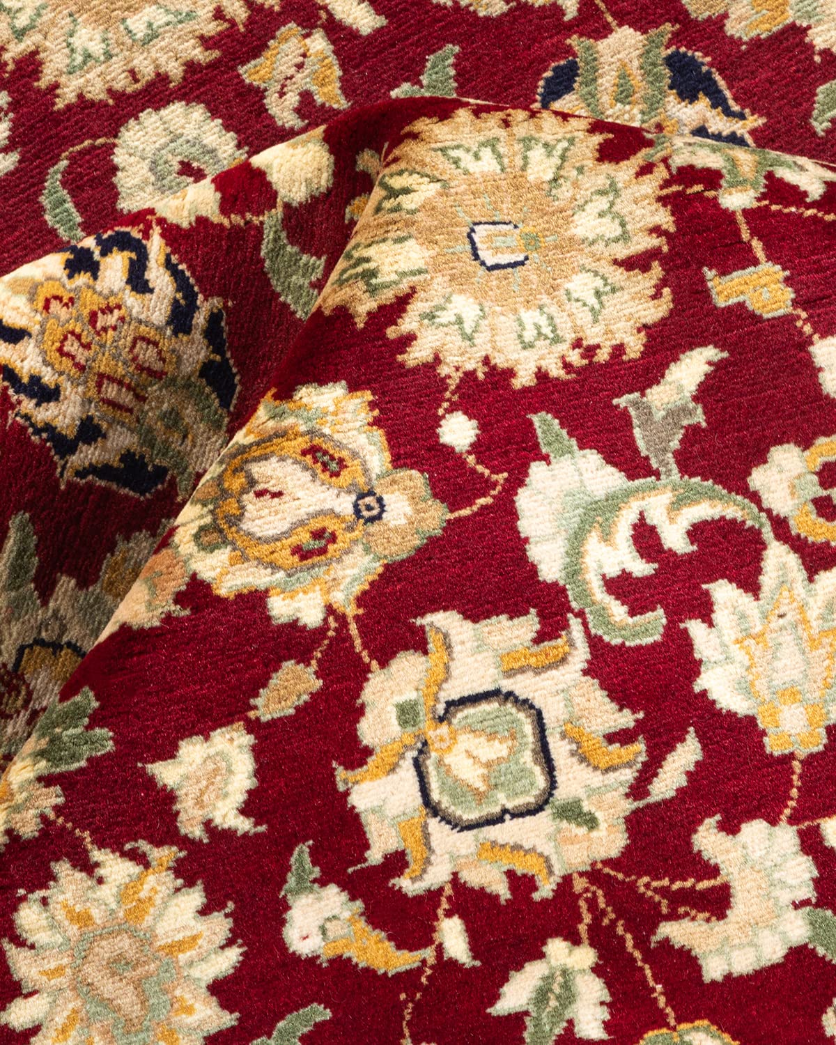 Handmade Wool Oriental Mogul Red 4x6 Area Rug - Traditional Hand-Knotted Design for Living Room, Bedroom & Dining Room Decor