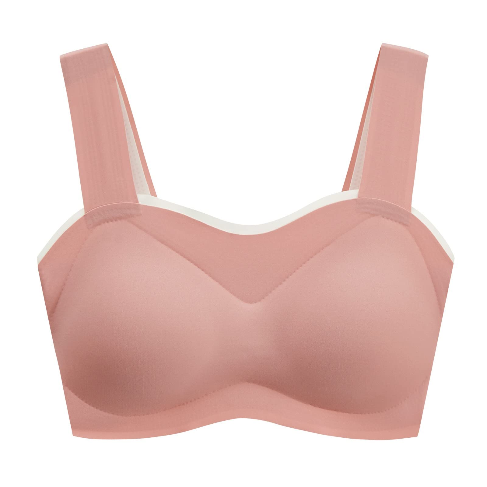 Seamless Rimless Tank Style Bra for Women - Beauty Back Wrap with Removable Pads - 3 Pack Sports Bras for Yoga, Gym & Everyday Comfort