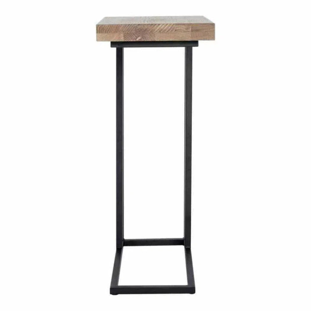 16 Inch C-Shaped Side Table - Natural Wood End Table for Living Room, Bedroom, or Office - Perfect for Small Spaces, Reading Nook & Coffee Cup Holder