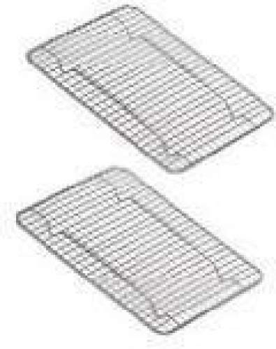 Heavy-Duty 1/4 Size Cooling Rack Set of 4 - Commercial Grade, Oven-Safe Chrome Wire Pan Rack (8x10 Inches) - Perfect for Baking Cookies, Cakes & Pastries