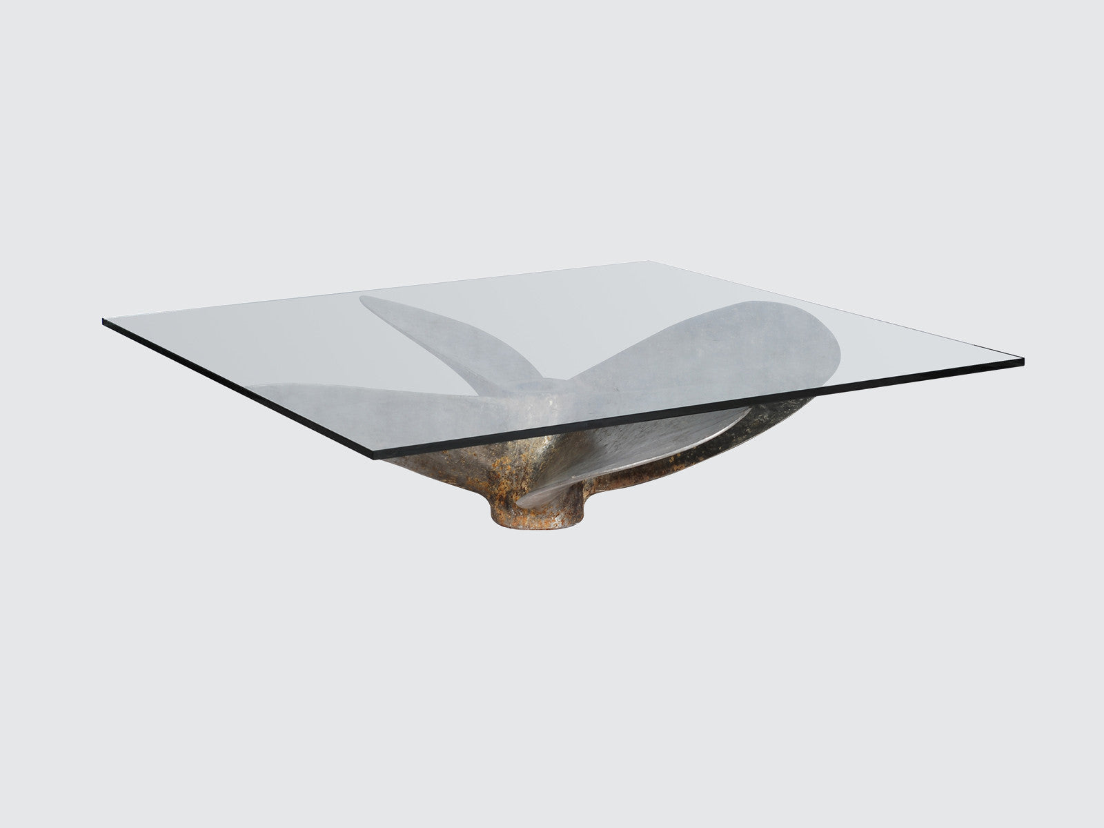 Modern Wooden Propeller Coffee Table - Mid Century Style Living Room Center Table with Storage Shelf for Home Decor, Office & Lounge Use