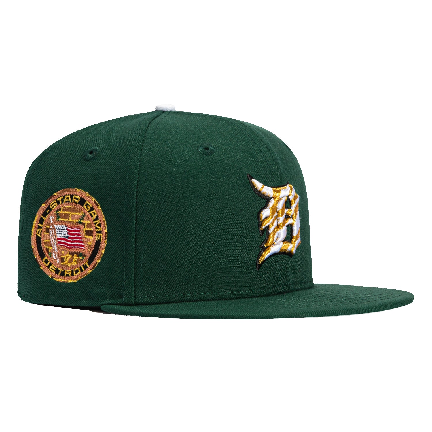 New Era 59Fifty Detroit Tigers 1971 All Star Game Patch BP Hat - Green & Metallic Gold - Vintage Baseball Cap for Fans & Collectors - Perfect for Games, Tailgating & Sports Memorabilia Display