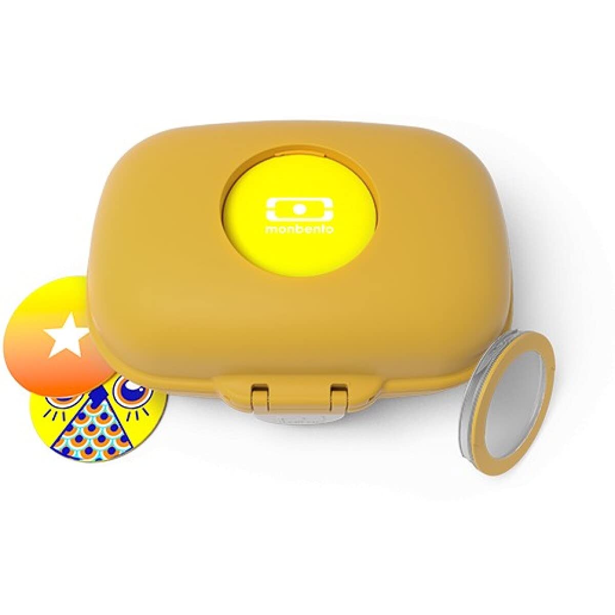 Monbento MB Gram Moutarde Snack Box for Kids - BPA Free Food Grade Safe Lunch Container - Perfect for School, Picnics & Travel - Yellow
