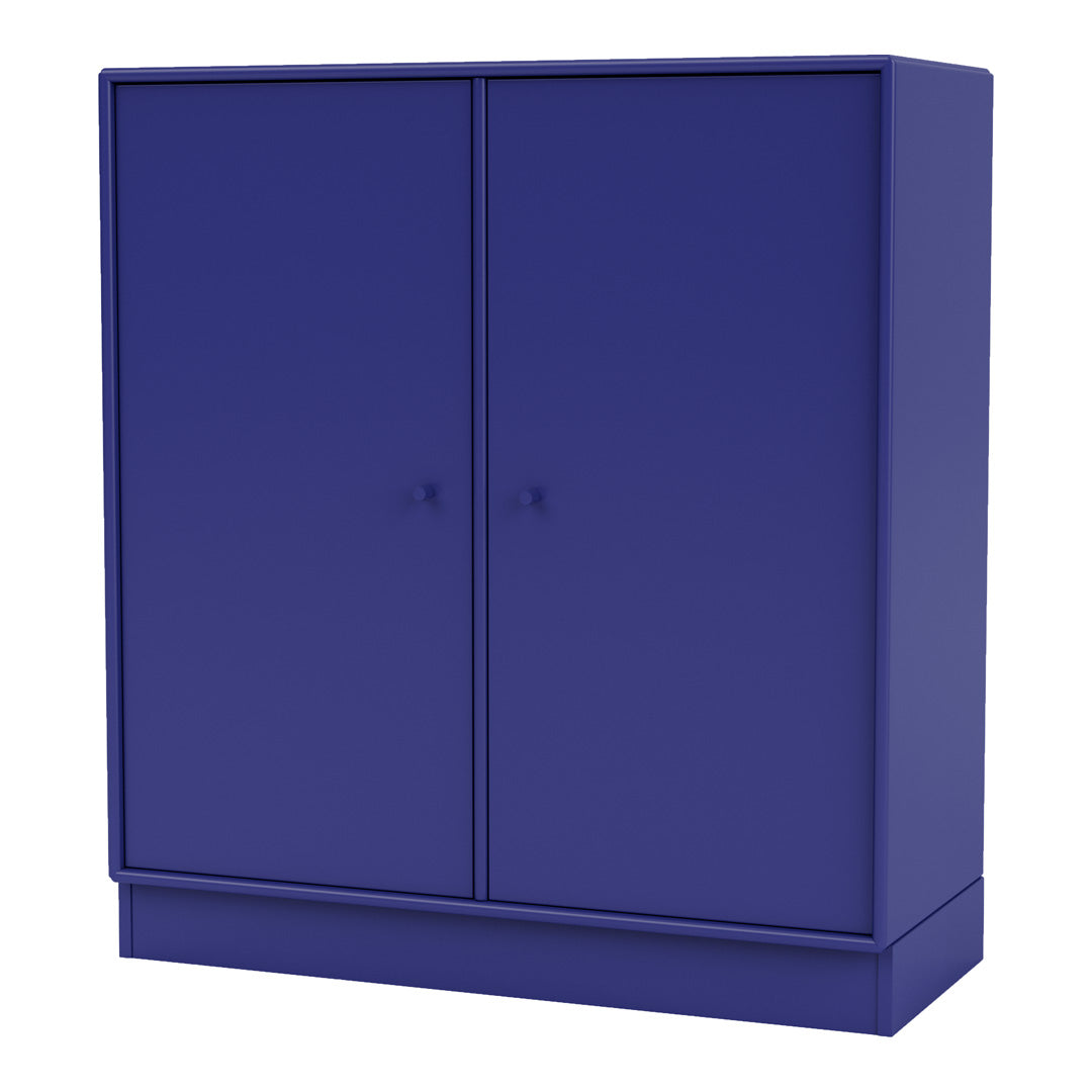 Modern 2-Door Lacquered Cabinet with Plinth Base - Stylish Storage Solution for Living Room, Bedroom & Office Organization